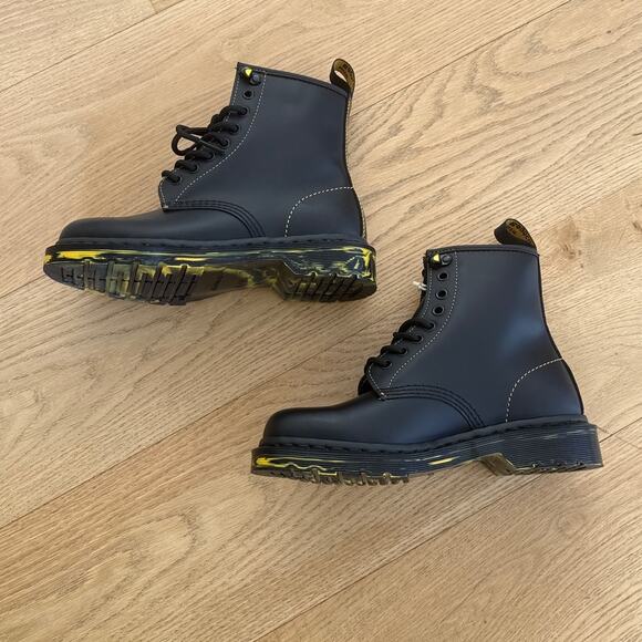 Dr. Martens - 1460 Marbled Sole Smooth Leather Lace Up Boots - Picture 4 of 7